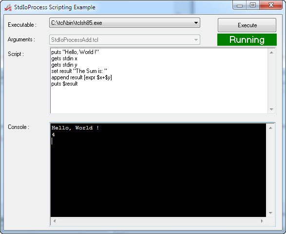 TCL Scripting using StdIoProcess TCL Scripting using StdIoProcess